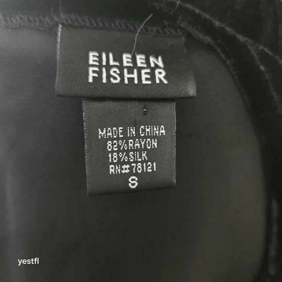 Eileen Fisher Maxi Black Velvet Dress S rayon silk - Picture 5 of 6